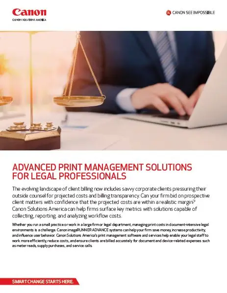 Canon, Print Management Solutions, Legal, Integrated Business Solutions