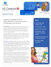 Evergreen Packaging, Konica-Minolta, environment, Integrated Business Solutions