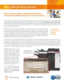 KM, Pharos, IMFP, Brochure, Konica-Minolta, Integrated Business Solutions