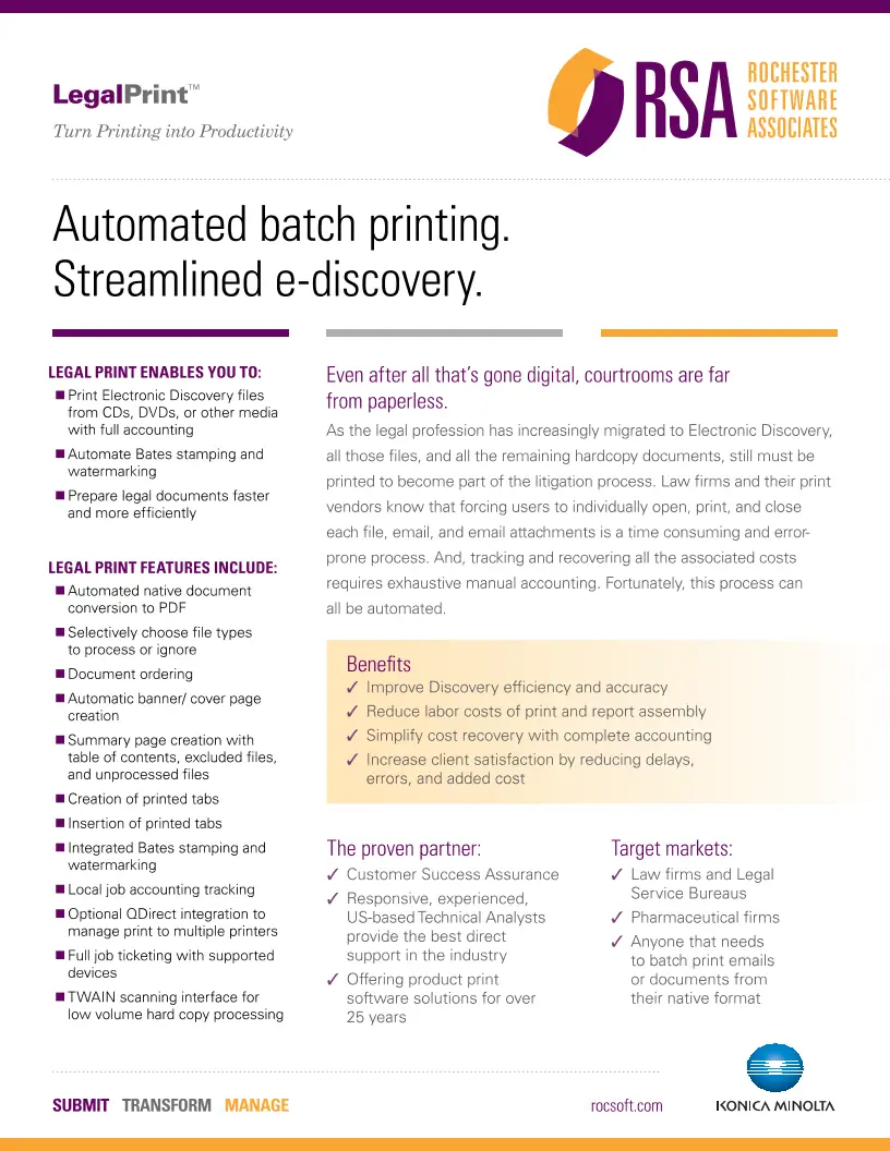 KM, RSA, Legal Print, Konica-Minolta, Integrated Business Solutions