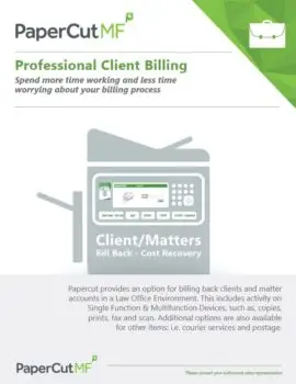 Papercut, Mf, Professional Client Billing, Integrated Business Solutions
